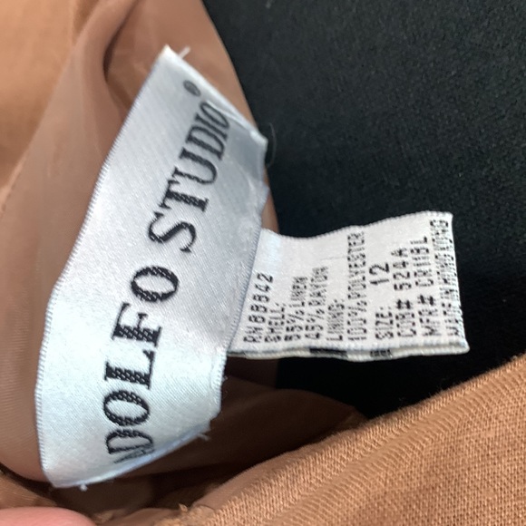 Adolfo Studio 55% Linen and 45% Rayon Tan Maxi Dress Size 12 - Picture 8 of 10